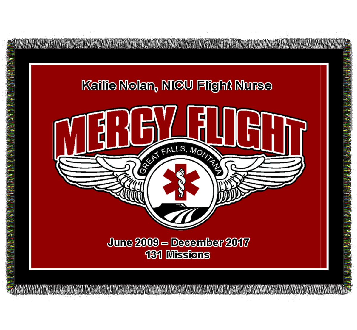 Logos & Business Woven Blankets With New Name/Drop In