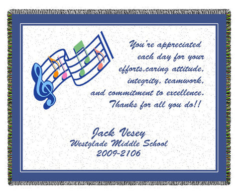 Music Teacher Appreciation Woven Blanket