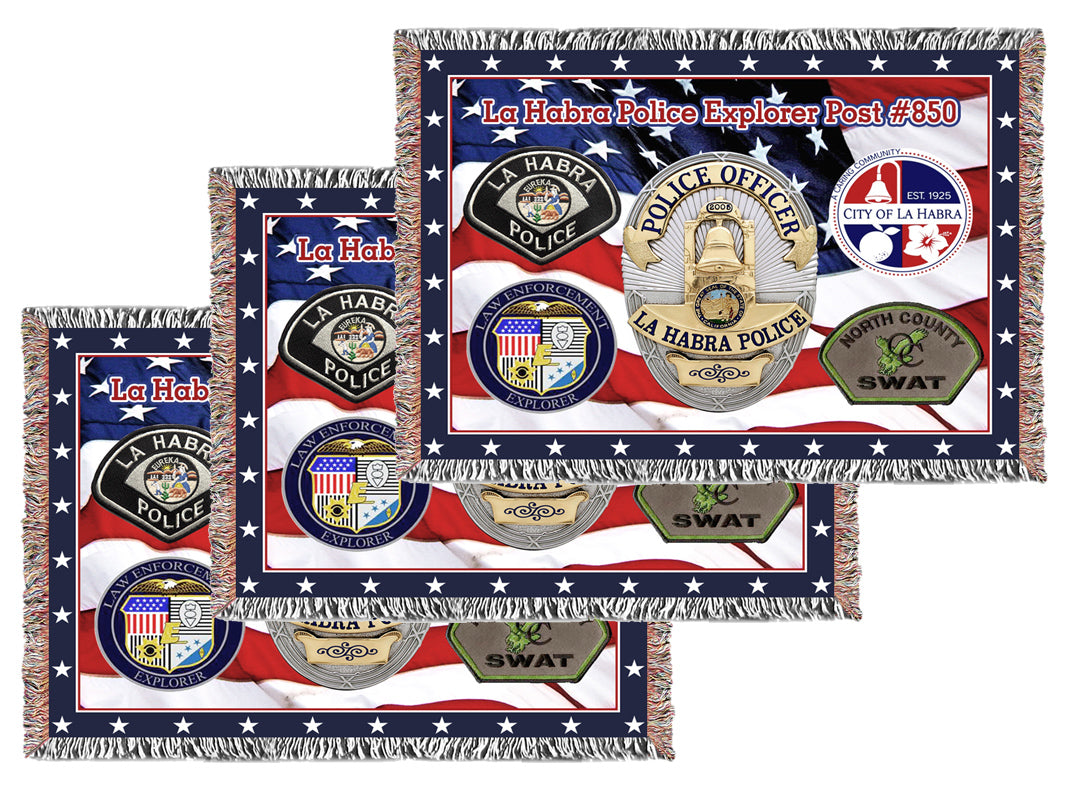 Extra Large Logo/Business Woven Blankets - Volume Discounts